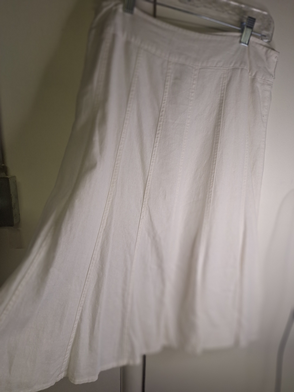 Dresssbarn Neutral Panel A-Line Linen Skirt Size 10